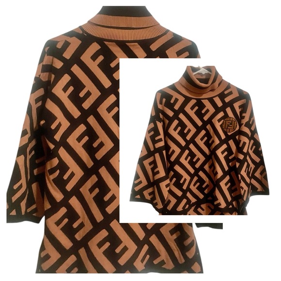 Fendi Roma Zucca Pullover Turtleneck Women Sweater - Picture 2 of 11